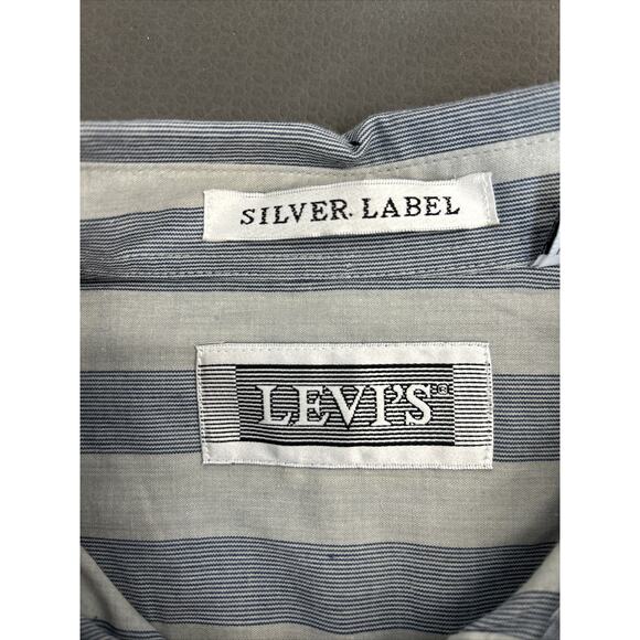 Vintage Levi's Shirt Adult Large Blue Long Sleeve Button Down Big E Silver Label - Picture 6 of 12
